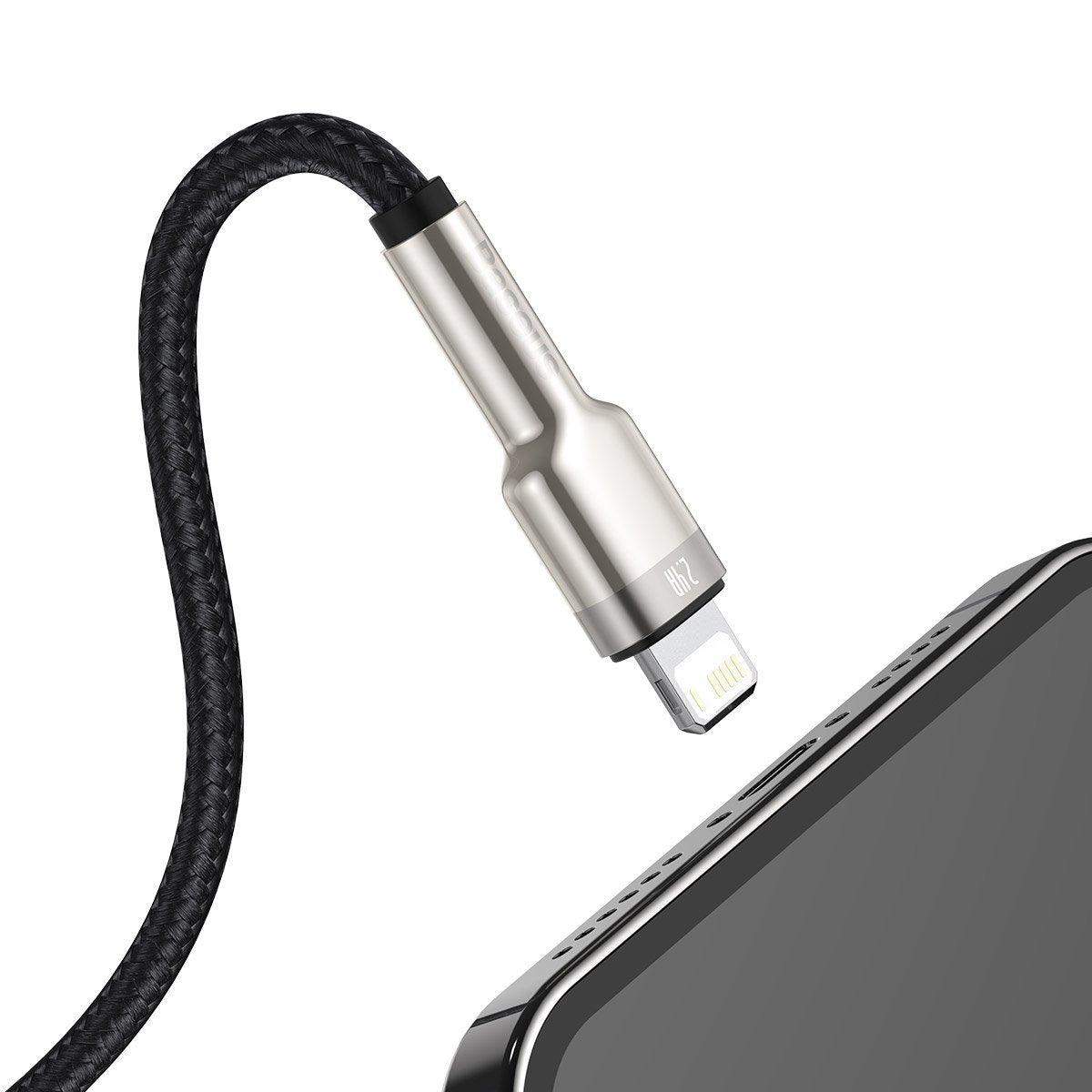 USB-kabel til Lightning Baseus Cafule, 2,4 A, 1 m (sort)