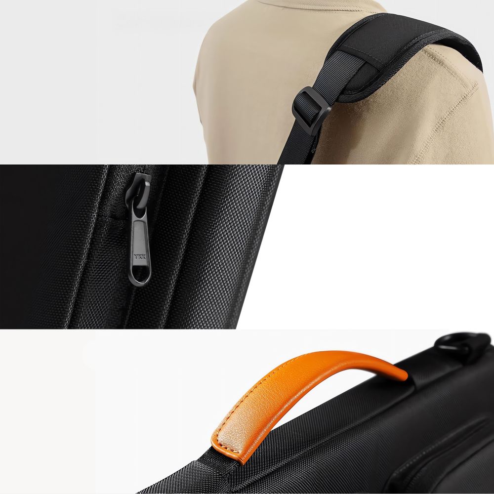Tech-Protect Defender Bag for Laptop 13-14 - Black and Orange