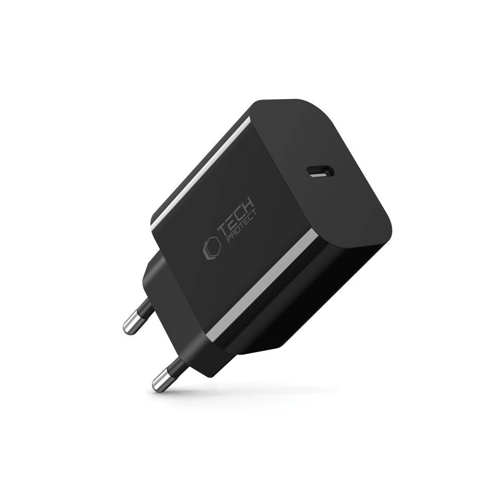 Tech-Protect NC20W USB-C 1-Port PD20W Wall Charger - sort