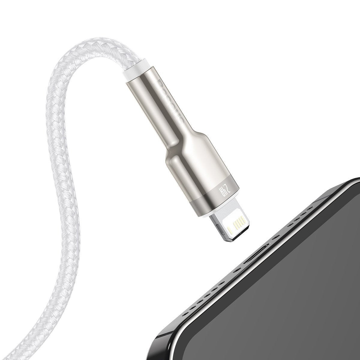 USB-kabel til Lightning Baseus Cafule, 2,4 A, 2 m (hvid)