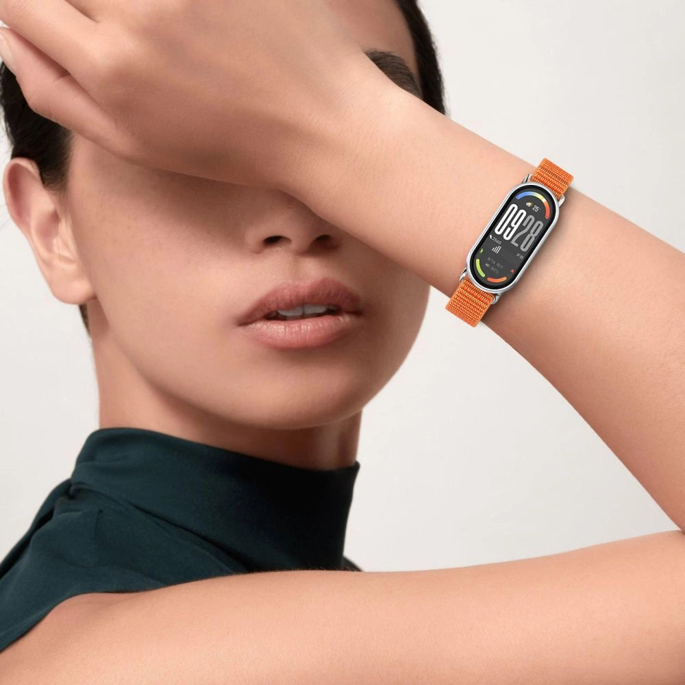 Tech-Protect Nylon Pro Strap til Xiaomi Smart Band 8/9/10/NFC - sort og orange