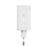 Baseus GaN6 Pro oplader 65W 2 x USB-C 2 x USB-A med sort USB-C kabel 100W 1m - hvid