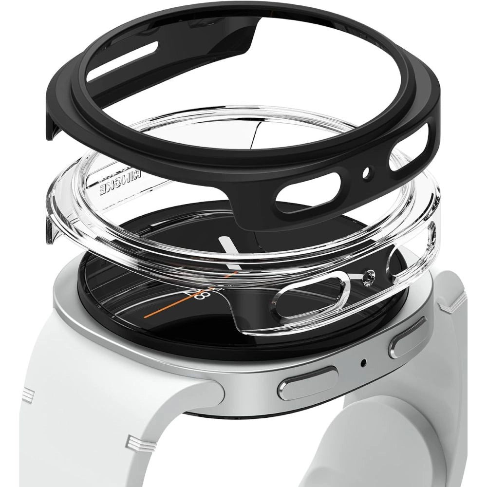 Ringke Slim 2-pack Case til Samsung Galaxy Watch 8 44mm - Gennemsigtig-Matte sort