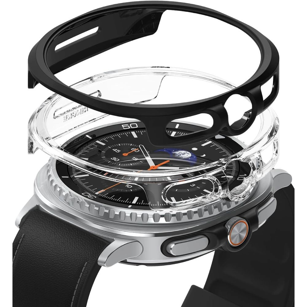 Ringke Slim 2-pack Case til Samsung Galaxy Watch 8 Classic 46 mm - gennemsigtig-mat sort