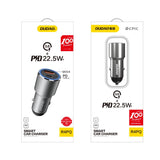 Dudao USB / USB Car Charger Type C Power Delivery Hurtig opladning 22,5 W Grå (R4PQ)