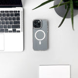 Glitter Case MagSafe Kompatibel til iPhone 17 - Halvt gennemsigtig
