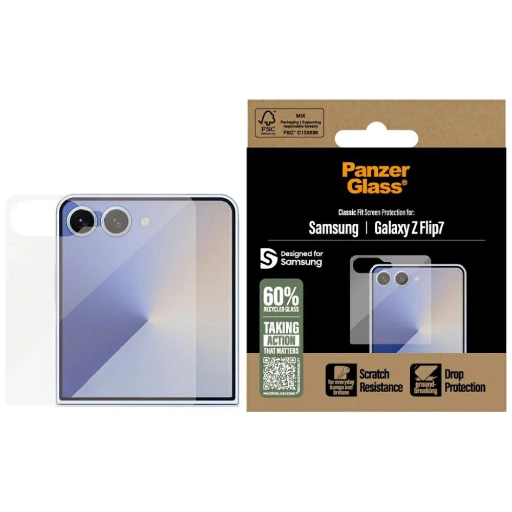 PanzerGlass Classic Fit hærdet glas til Samsung Galaxy Z Flip7