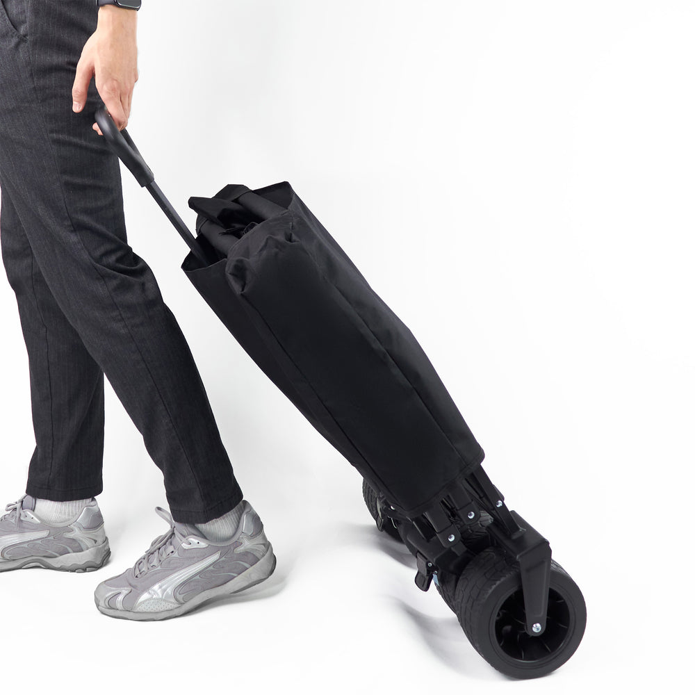 Wozinsky WZP-100 strandvogn, turistvogn, holdbar, brede hjul, med sikkerhedsnet op til 100 kg - sort