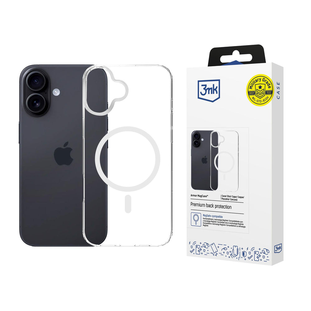 3mk Armor MagCase til iPhone 16 - gennemsigtig