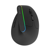 Trådløs vertikal mus Delux M618DB BT4.0 + 2.4Ghz 4000DPI RGB