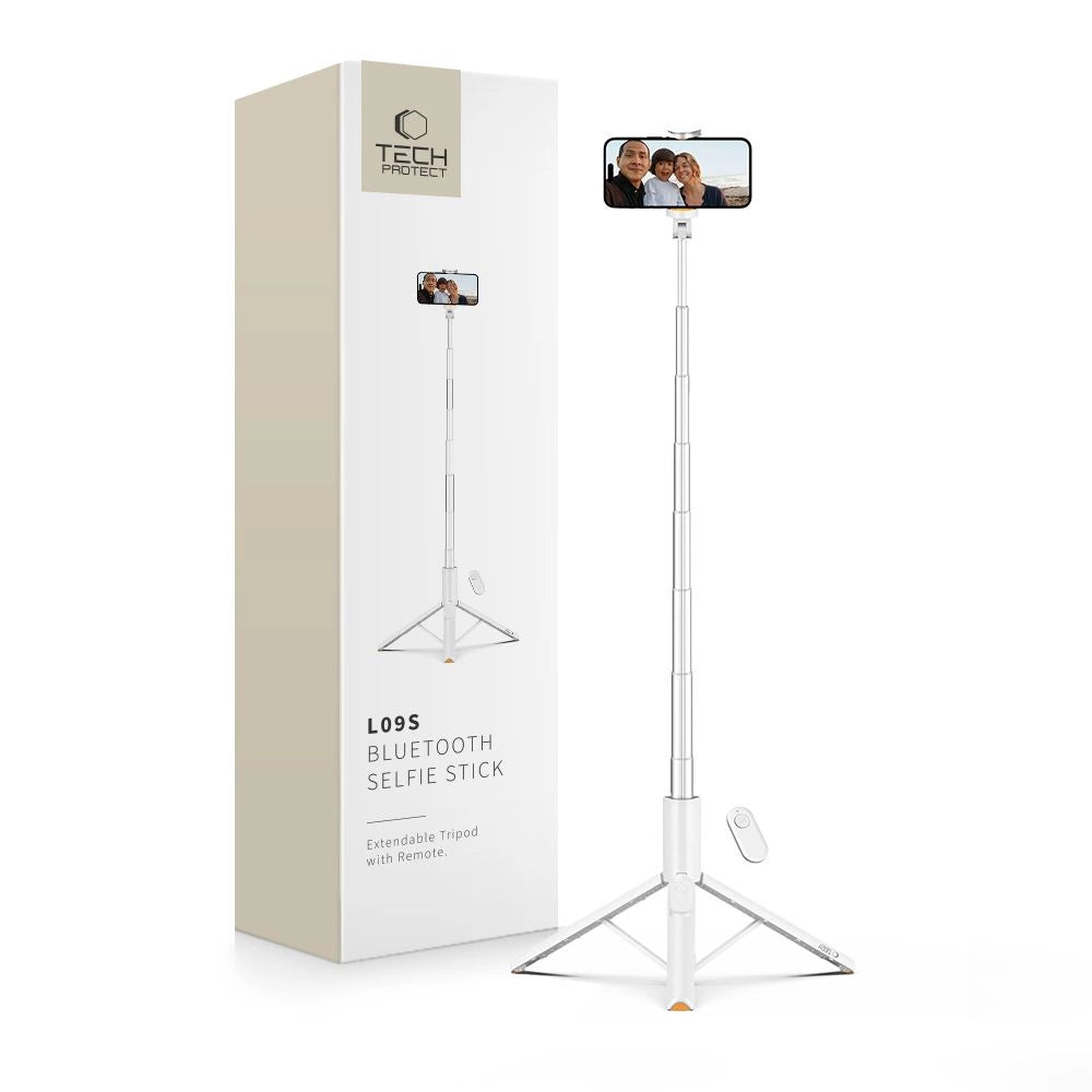 Selfie Stick Tech-Protect L09S med stativ - hvid