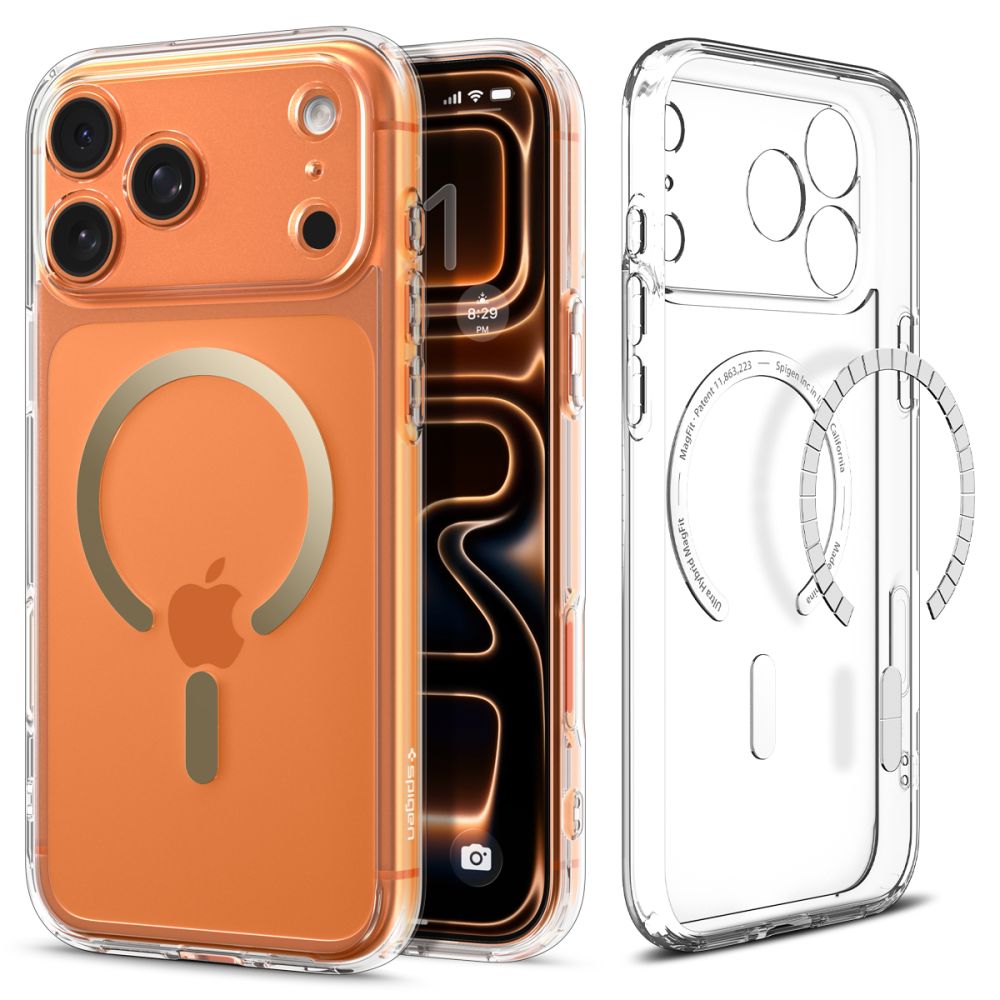 Spigen Ultra Hybrid MagSafe Case til iPhone 17 Pro - gennemsigtigt guld