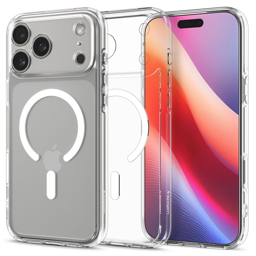 Spigen Ultra Hybrid MagSafe Case til iPhone 17 Pro Max - Klar og hvid