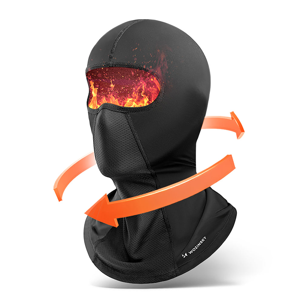 Wozinsky WKM-03B ansigtsmaske motorcykel cykel vinter balaclava - sort