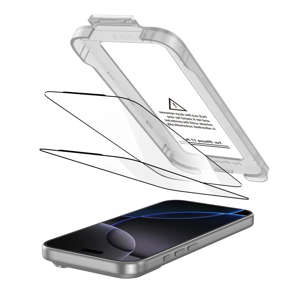 Tech-Protect Quick Set+ 2-pakke af hærdet glas til iPhone 17 Pro - sort