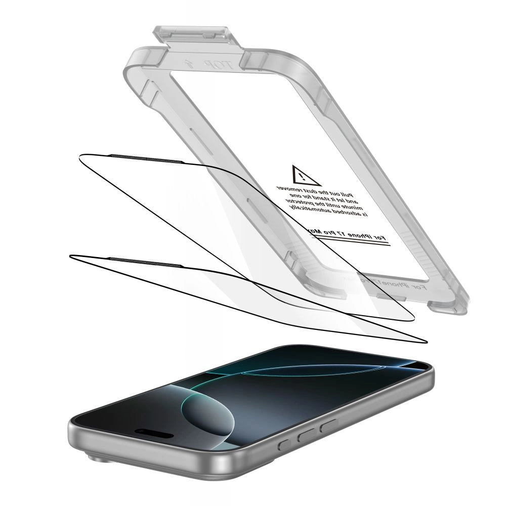 Tech-Protect Quick Set+ 2-pakke af hærdet glas til iPhone 17 Pro Max - sort