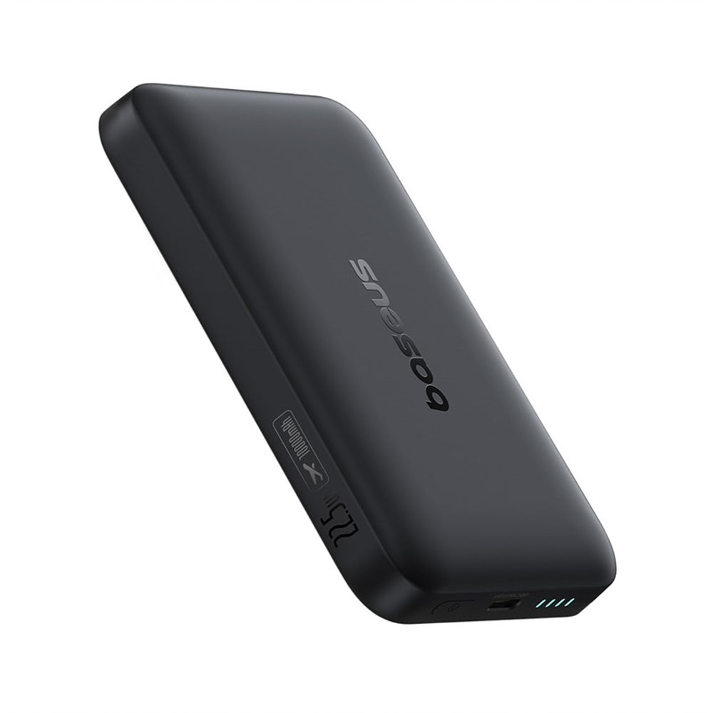 Baseus EnerFill FM11 Ultra-Mini 10000mAh 22.5W MagSafe Kompatibel Power Bank med Baseus Simple USB-C 20V/3A 30cm Kabel - sort