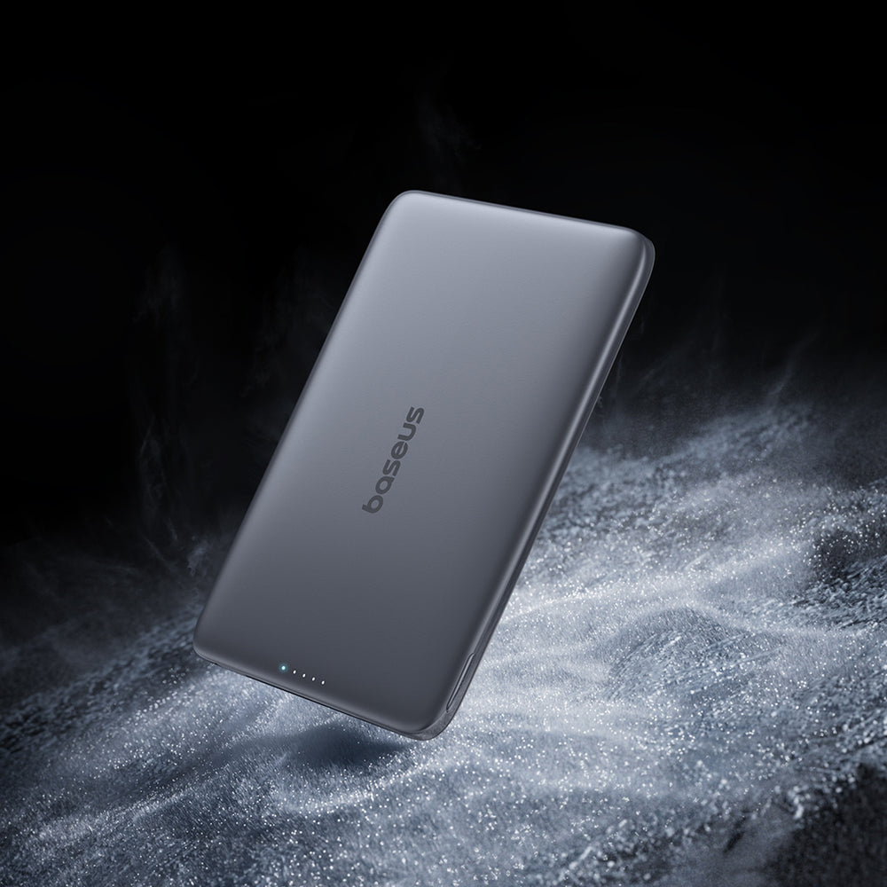 Baseus PicoGo AM41 Ultra-Slim 5000mAh 20W MagSafe Compatible Power Bank with Baseus Simple USB-C 60W 30cm Cable - Black
