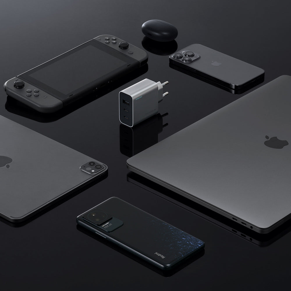 Cuktech 65W GaN 2xUSB-C 1xUSB-A Wall Charger - Gray