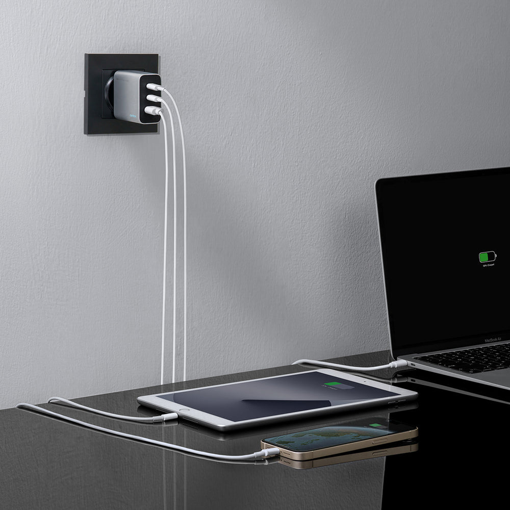 Cuktech 65W GaN 2xUSB-C 1xUSB-A Wall Charger - Gray