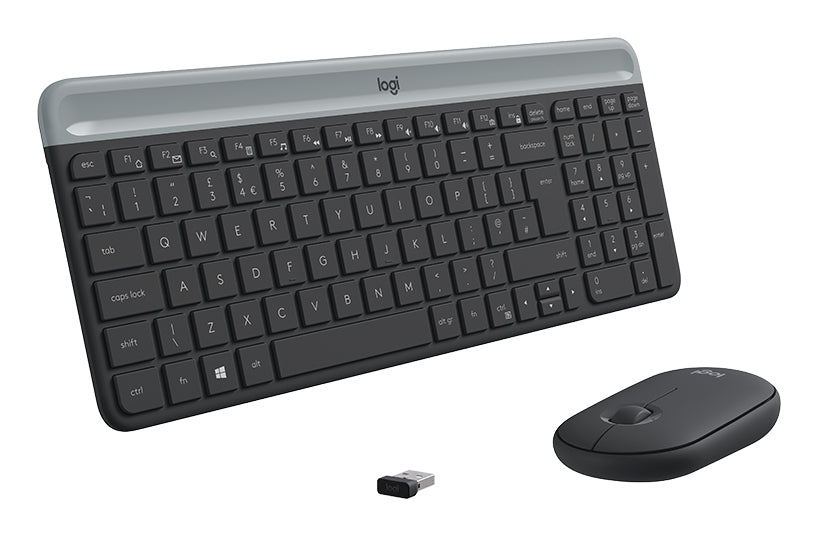 Logitech Slim Wireless Combo MK470 Sæt med mus og tastatur Trådløs Nordisk