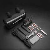 Wozinsky WMZ-01N værktøjssæt, 16-i-1 cykel multitool, pumpe, skiftnøgler, indre rør kit - sort