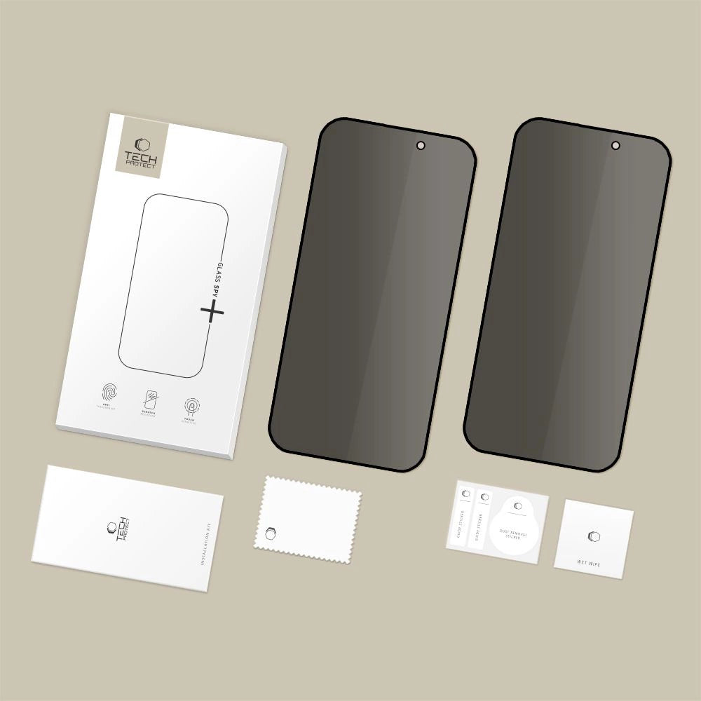 Tech-Protect Glass Spy+ 2-pack privatlivsglas til iPhone 16 Pro Max / 17 Pro Max