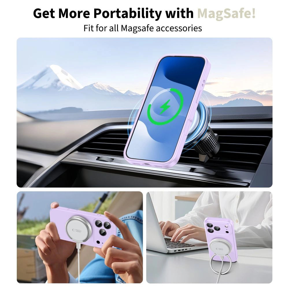 Tech-Protect Silicone MagSafe Case til iPhone 17 Pro - lilla