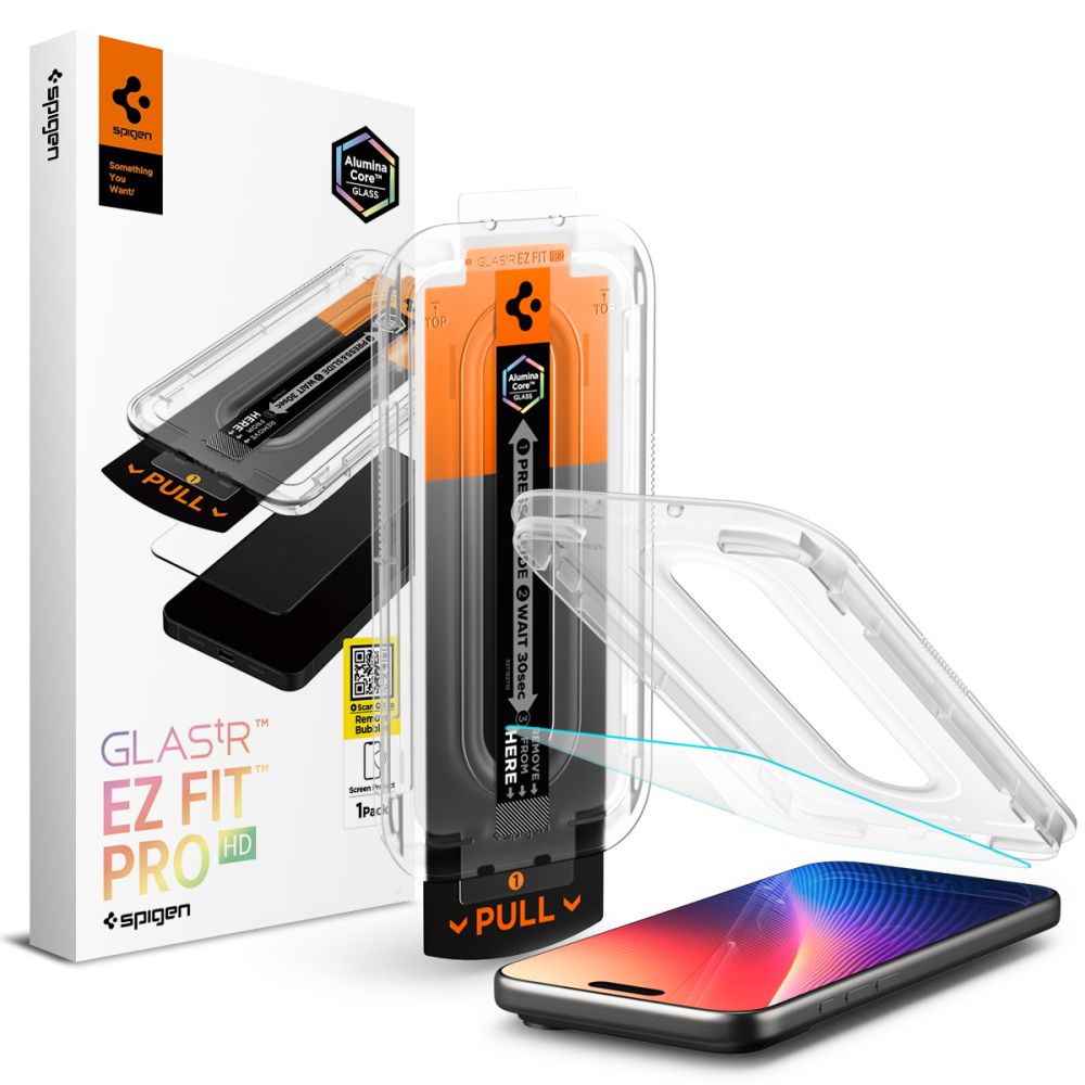 Spigen Glas.TR EZ Fit Pro hærdet glas til iPhone 16 Pro Max / 17 Pro Max - gennemsigtigt