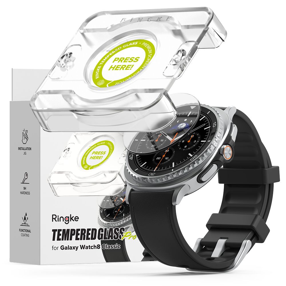 Ringke temperet glas Pro 2-pakke til Samsung Galaxy Watch 8 46 mm - gennemsigtigt