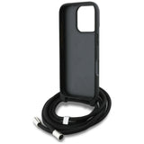 Karl Lagerfeld Crossbody Grained Pattern & Logo Case for iPhone 16 Pro - Gray