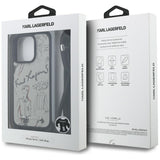 Karl Lagerfeld Crossbody Grained Pattern & Logo Case for iPhone 16 Pro - Gray