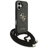 Guess 4G Big Logo Cord Stap Crossbody Case til iPhone 17 - sort