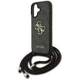 Guess 4G Big Logo Cord Stap Crossbody Case til iPhone 17 - sort