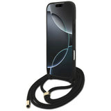 Guess 4G Big Logo Cord Stap Crossbody Case til iPhone 17 Pro Max - Brunt