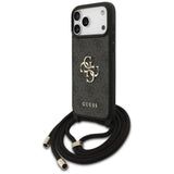 Guess 4G Big Logo Cord Stap Crossbody Case til iPhone 17 Pro Max - sort