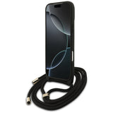 Guess 4G Big Logo Cord Stap Crossbody Case til iPhone 17 Pro Max - sort