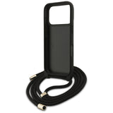 Guess 4G Big Logo Cord Stap Crossbody Case til iPhone 17 Pro Max - sort