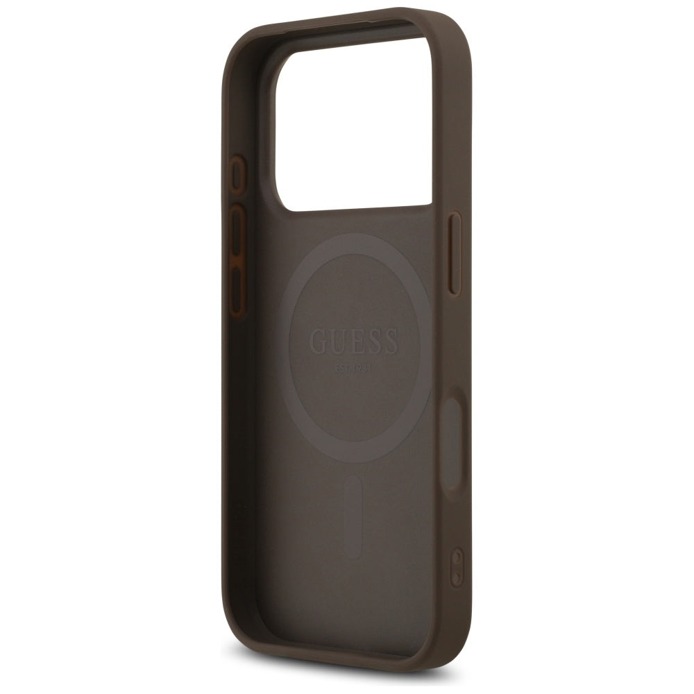 Guess 4G Printed Stripes MagSafe case for iPhone 17 Pro - brown