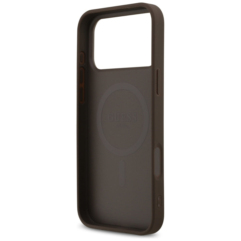 Guess 4G Printed Stripes MagSafe case for iPhone 17 Pro Max - brown