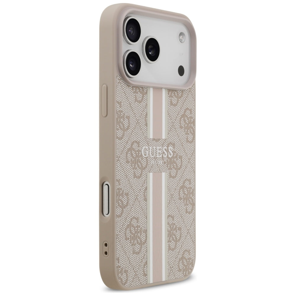 Guess 4G Printed Stripes MagSafe case for iPhone 17 Pro Max - pink