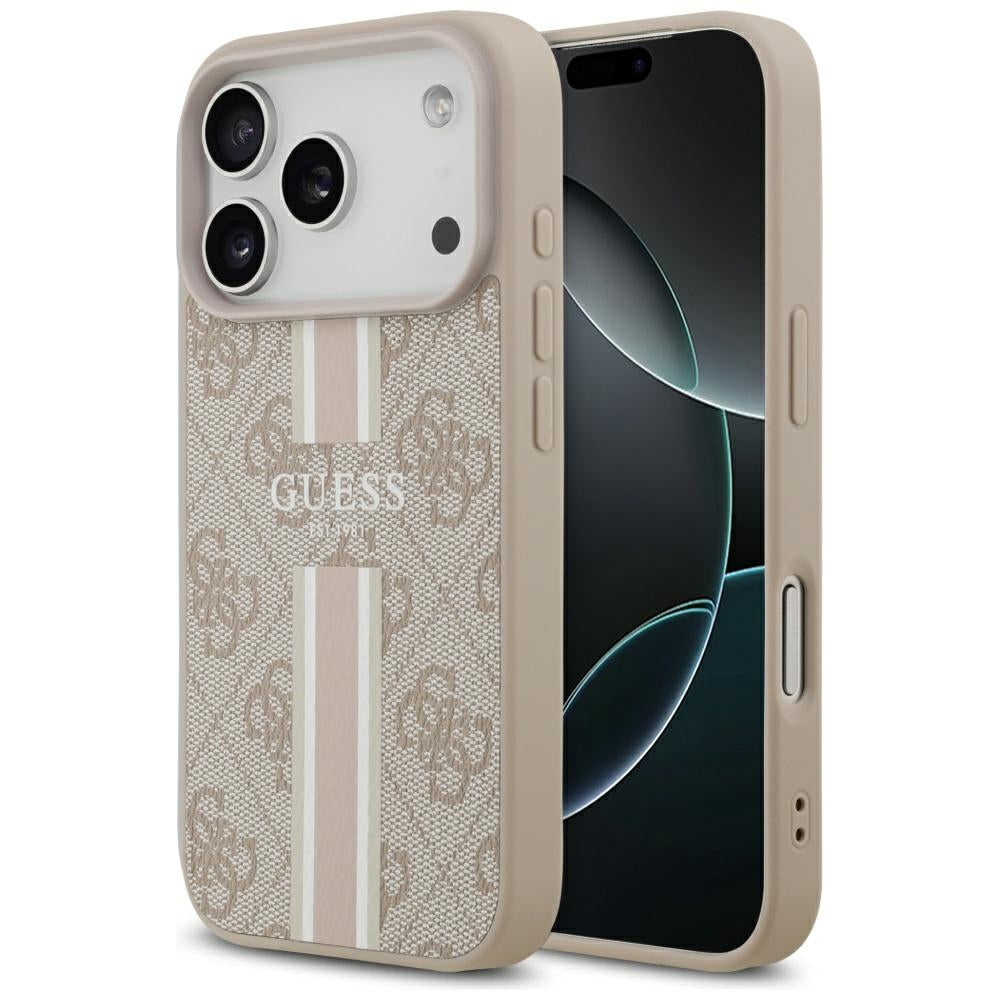 Guess 4G Printed Stripes MagSafe Case for iPhone 17 Pro - Pink