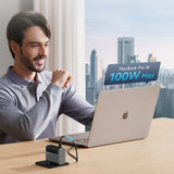 Cuktech CUKAD1003EUG GaN 100W Wall Charger 2 x USB-C 1 x USB-A with USB-C Cable - Gray