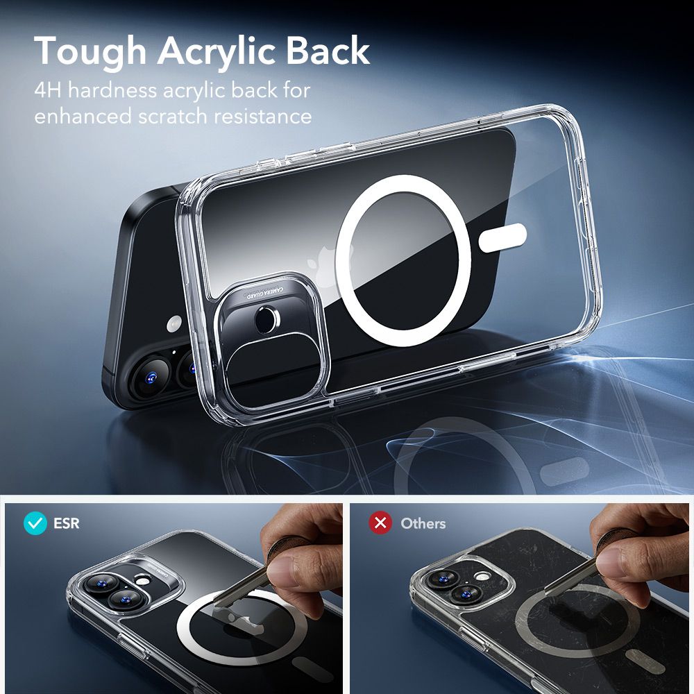 ESR Classic Hybrid MagSafe + tempereret glas sæt til iPhone 17 - Clear