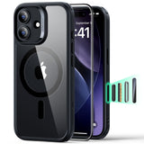 ESR Classic Hybrid MagSafe + tempereret glas sæt til iPhone 17 - Clear Black