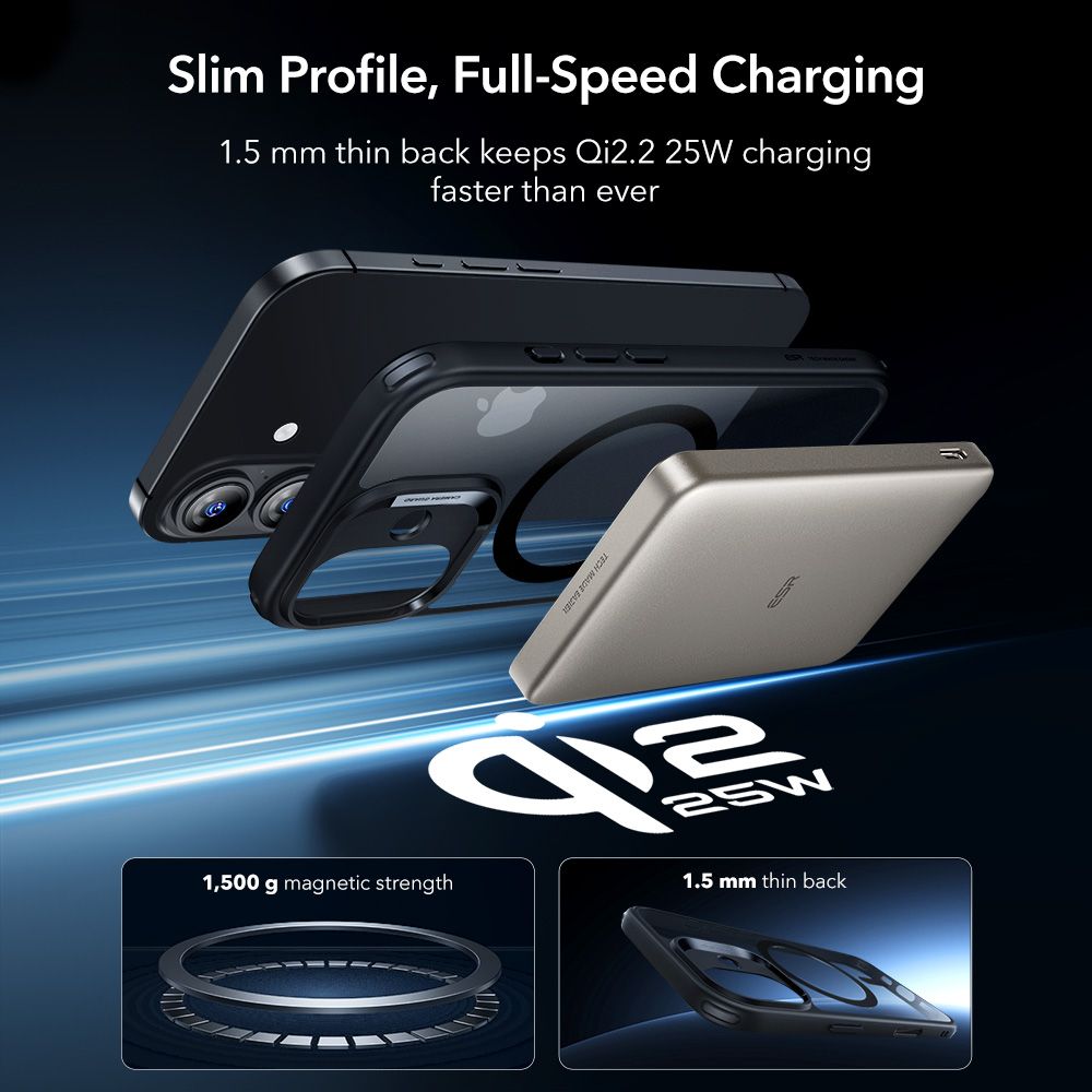 ESR Classic Hybrid MagSafe + tempereret glas sæt til iPhone 17 - Clear Black