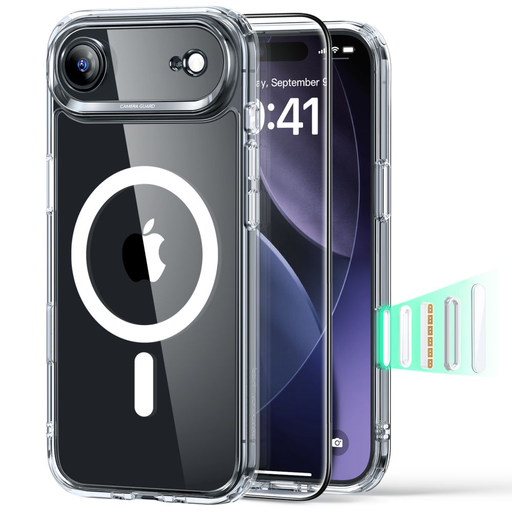 ESR Classic Hybrid MagSafe + tempereret glas sæt til iPhone 17 Air - Clear