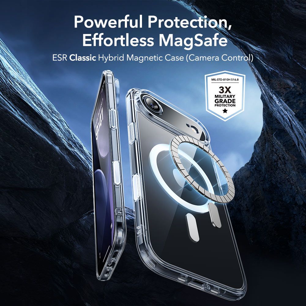 ESR Classic Hybrid MagSafe + tempereret glas sæt til iPhone 17 Air - Clear