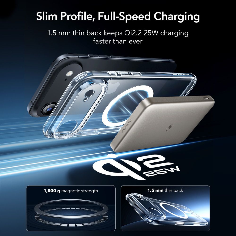 ESR Classic Hybrid MagSafe + tempereret glas sæt til iPhone 17 Air - Clear