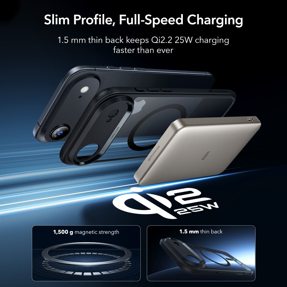 ESR Classic Hybrid MagSafe + tempereret glas sæt til iPhone 17 Air - Clear Black